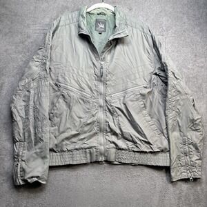 Spiewak Men's Green Bomber Jacket Nylon Zip Front Flight Style Size Large